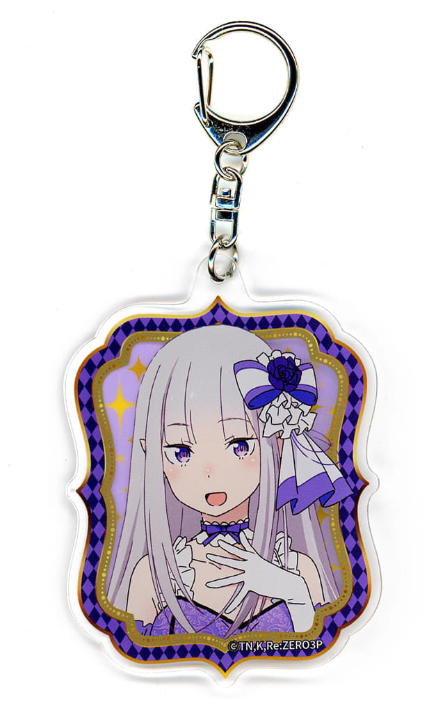 Emilia Face-Up Acrylic Keychain - Re:Zero