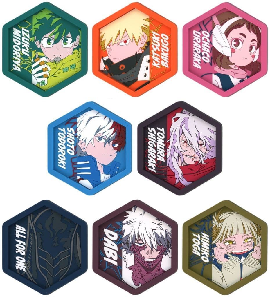 My Hero Academia Stand Up Again E Prize Rubber Tray Complete Set of 8 Characters by BANDAI SPIRITS