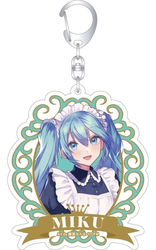 Hatsune Miku Aurora Acrylic Keychain Maid & Butler - VOCALOID Series - Movic - Approx. 8 x 7.5 cm (Pre-owned)