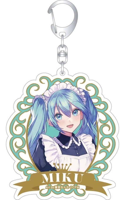 Hatsune Miku Aurora Acrylic Keychain Maid & Butler - VOCALOID Series - Movic - Approx. 8 x 7.5 cm (Pre-owned)