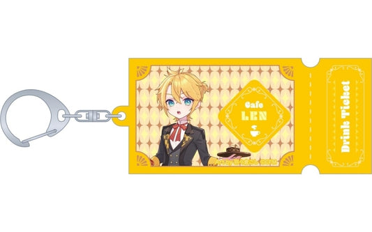 Kagamine Len Ticket-Style Acrylic Keychain - VOCALOID Hatsune Miku Series - Movic - Approx. 9 x 4 cm (Pre-owned)