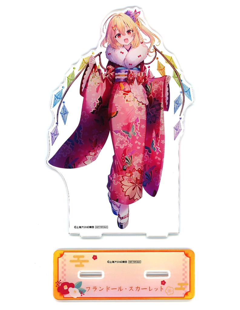 Flandre Scarlet BIG Acrylic Stand - Touhou Project Lucky Can Badge BOX vol.2 Gold Ticket Prize (Crux, Pre-owned, 16.2 cm)