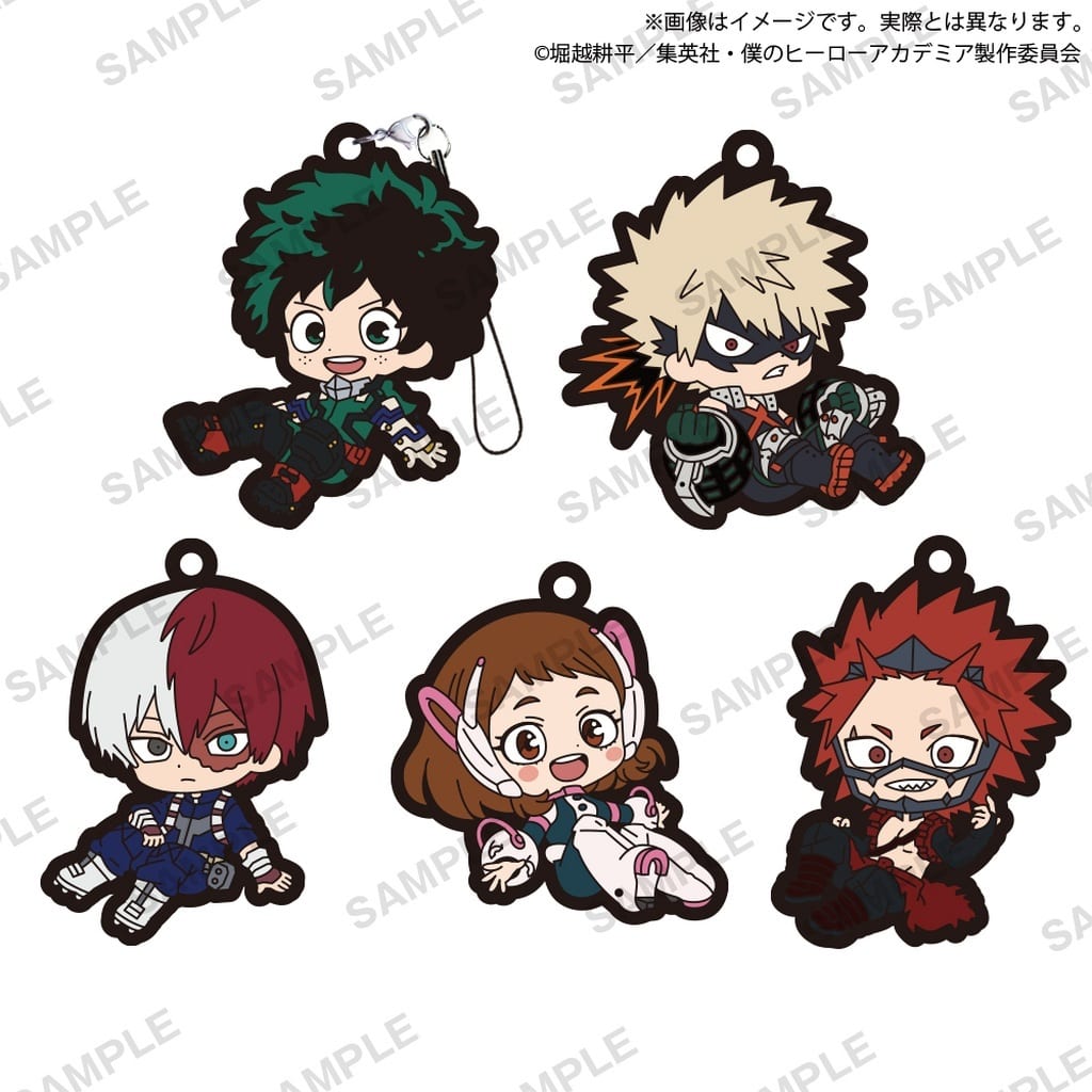 My Hero Academia Koro Kore! Rubber Strap Vol. 1 Complete Set of 5 Characters by Bushiroad Creative, Pre-Owned