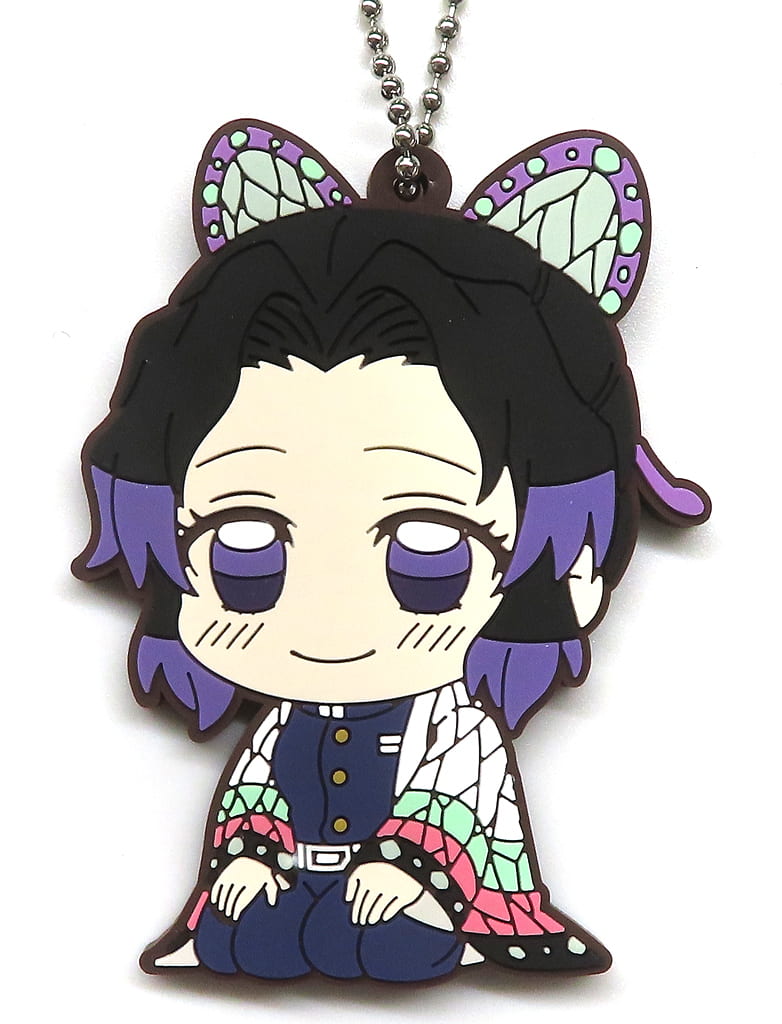 Shinobu Kocho Rubber Keychain from Demon Slayer: Kimetsu no Yaiba ViVimus Hashira Training Arc Collection by Movic, Approx. 6–7 cm