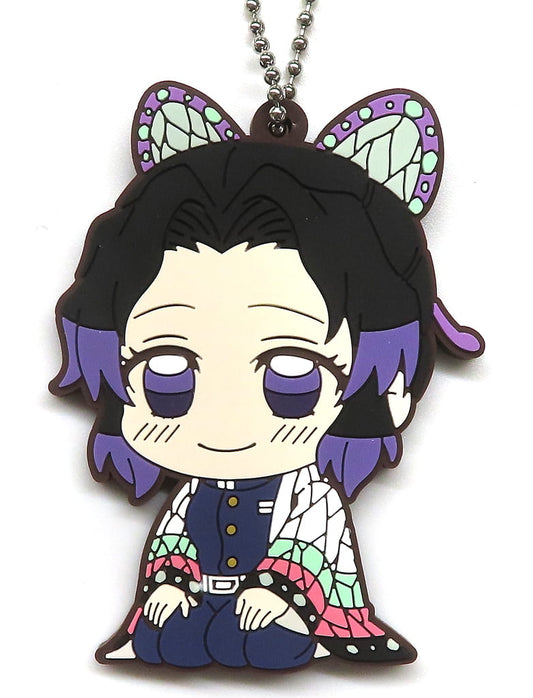 Shinobu Kocho Rubber Keychain from Demon Slayer: Kimetsu no Yaiba ViVimus Hashira Training Arc Collection by Movic, Approx. 6–7 cm