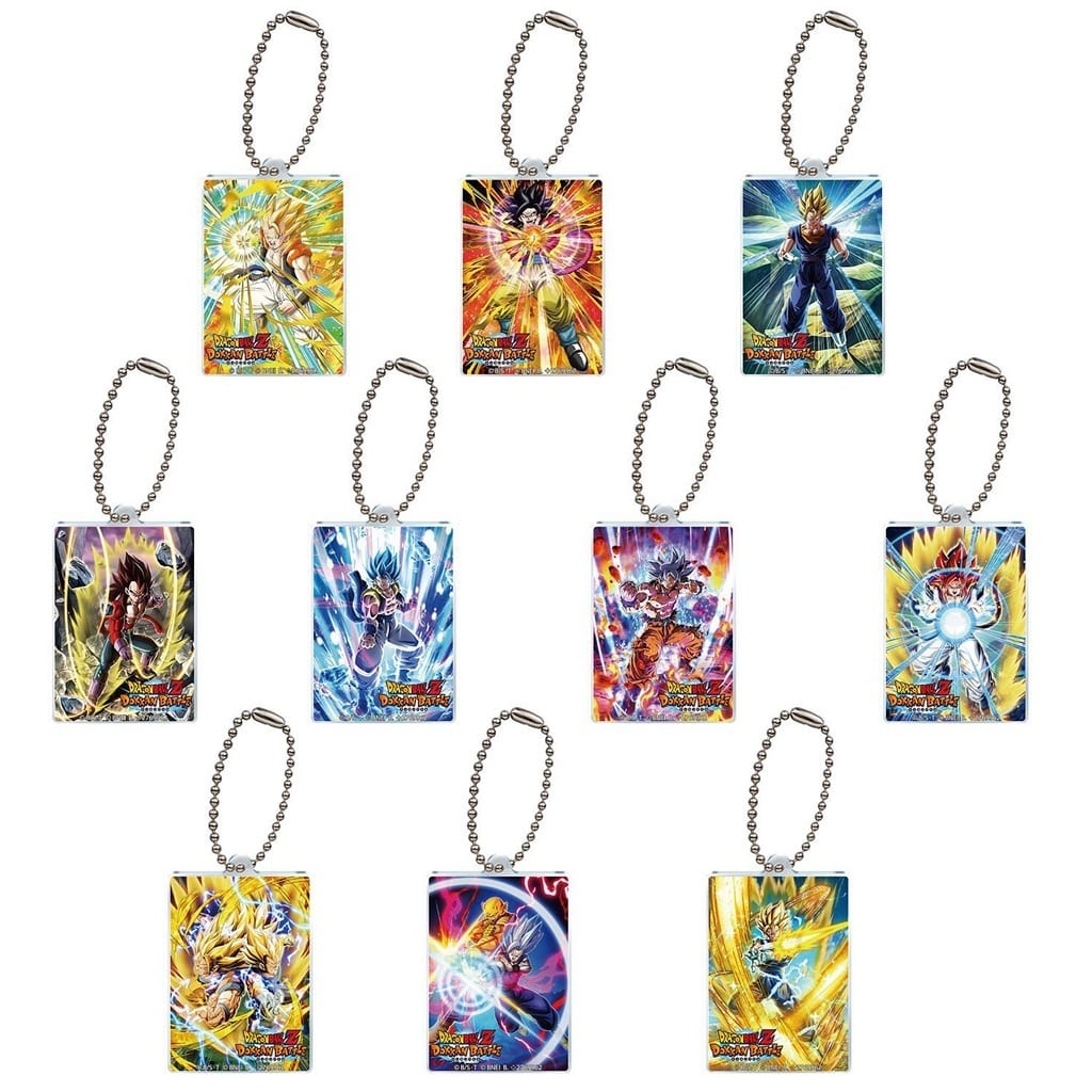Dragon Ball Z Dokkan Battle Acrylic Charm Full 10-Piece Set - Bandai - Approx. 55 mm (Pre-owned)