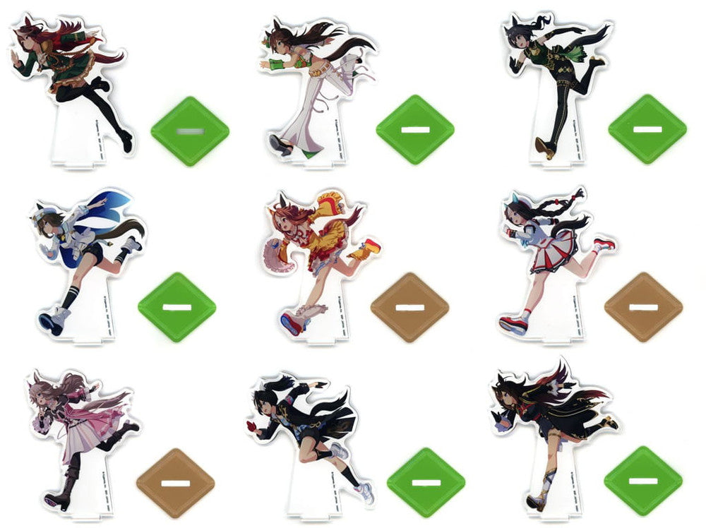 Full 9-Piece Acrylic Stand Set - Ichiban Kuji Umamusume Pretty Derby 11th F Prize - BANDAI SPIRITS - Approx. 9cm (Used)
