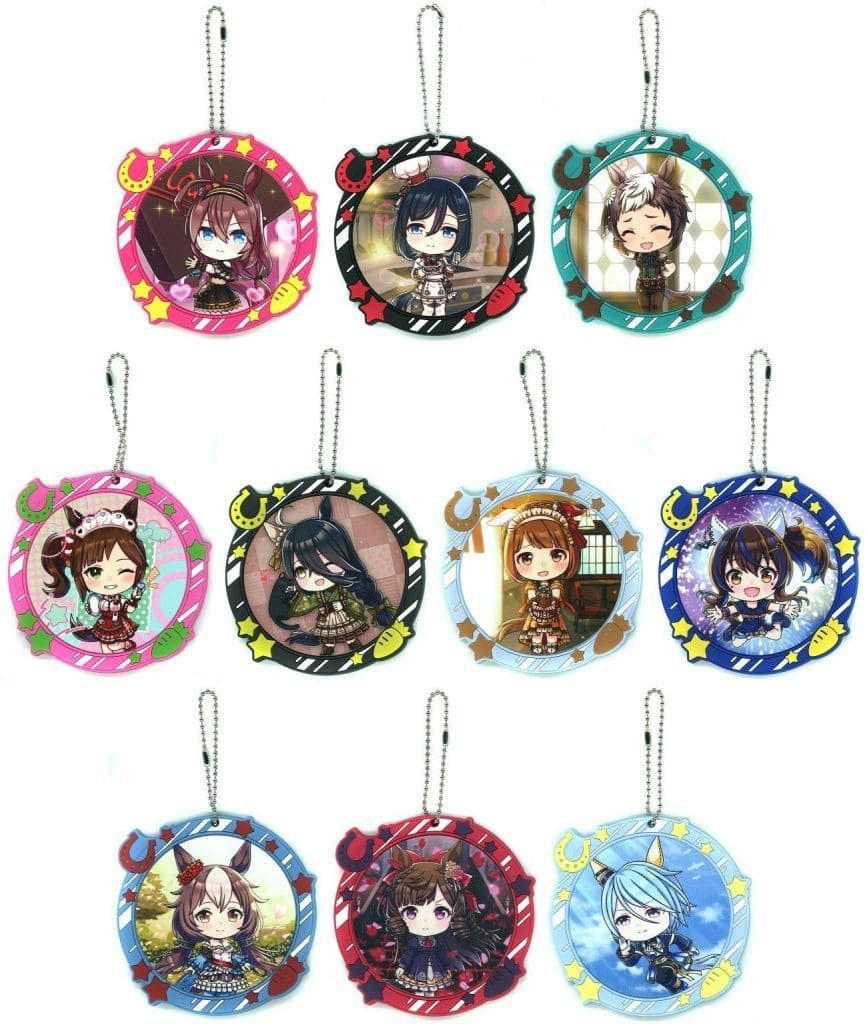 Umamusume Pretty Derby Ichiban Kuji 11 - Full Color Rubber Charm Set (10pcs) H Prize by Bandai Spirits - 8cm Kyun-Chara Illustrations