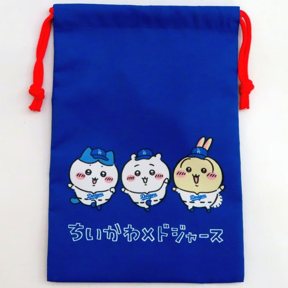 Chiikawa, Hachiware & Usagi Dodgers Drawstring Pouch - MLB Tokyo Series 2025