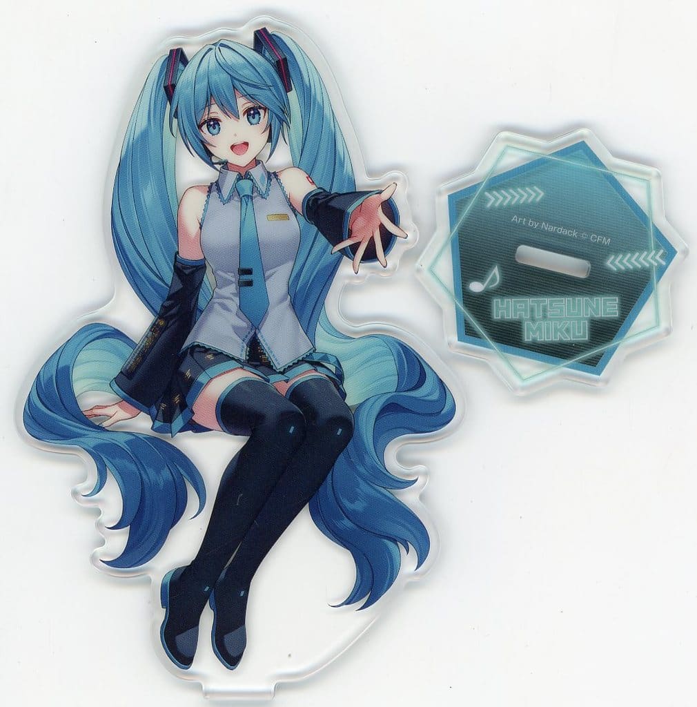 Hatsune Miku Acrylic Stand D Prize — FURYU "Noodle Stopper" Lottery Illustration by Nardack (Approx. 14 cm / 5.5 in, Pre-owned)
