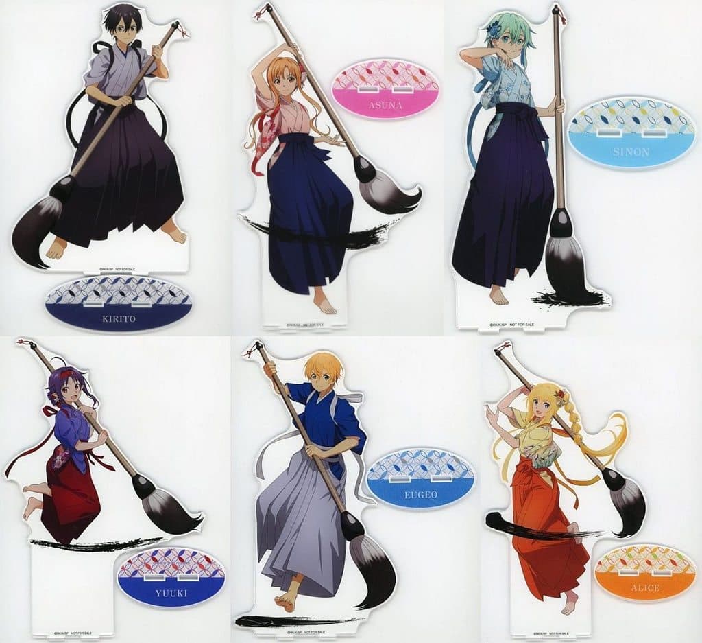 Sword Art Online Calligraphy Art Ver. 6-Piece Acrylic Stand Set