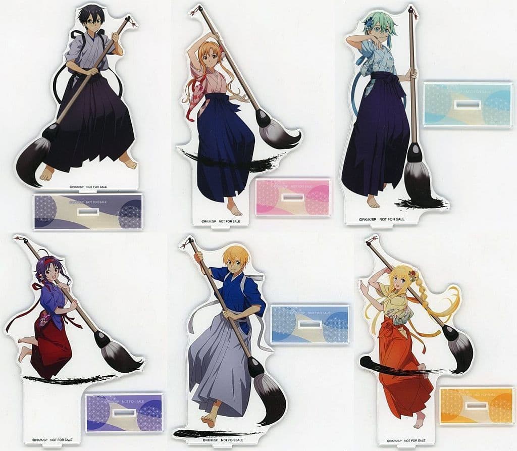 Sword Art Online Calligraphy Art BIG Acrylic Stand 6-Piece Set