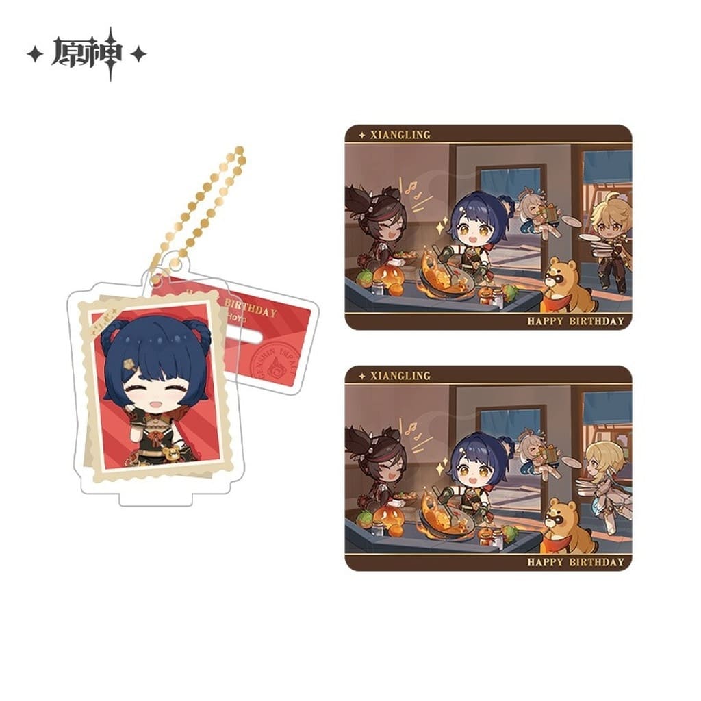 Xiangling Genshin Impact Acrylic Stand & Collection Card Set
