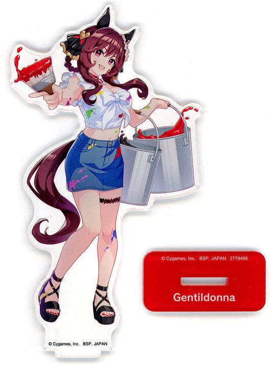 Gentildonna Big Acrylic Plate with Stand — Painter Style Vol.3 — Umamusume Pretty Derby NAMCO Promotion third (Namco Exclusive, 15cm, Used)