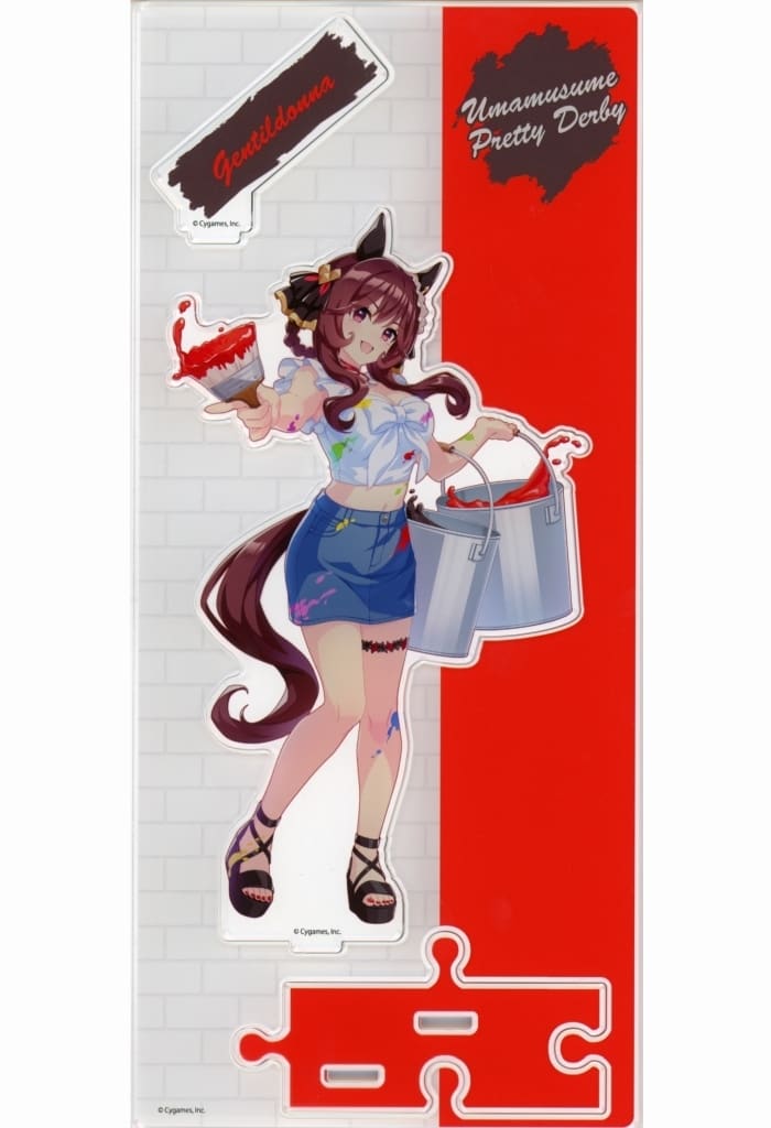 Gentildonna Acrylic Stand "Painter Style" - Umamusume Pretty Derby NAMCO Promotion Third Charapop Store Exclusive (Bandai Namco Amusement, Pre-owned, 13.5×29.7cm)