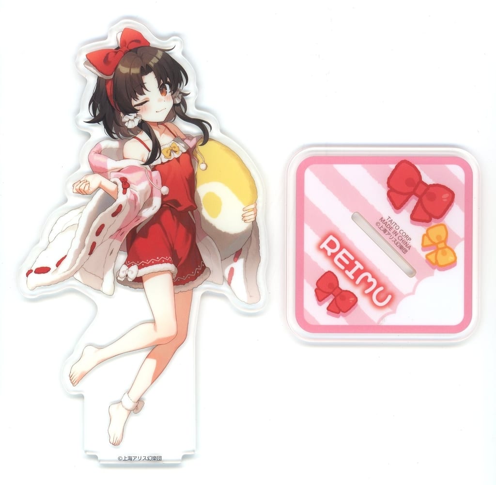Reimu Hakurei Acrylic Stand (Approx. 16 cm x 16 cm) - Touhou Project Drawn Illustration Acrylic Stand (Taito, Pre-owned)