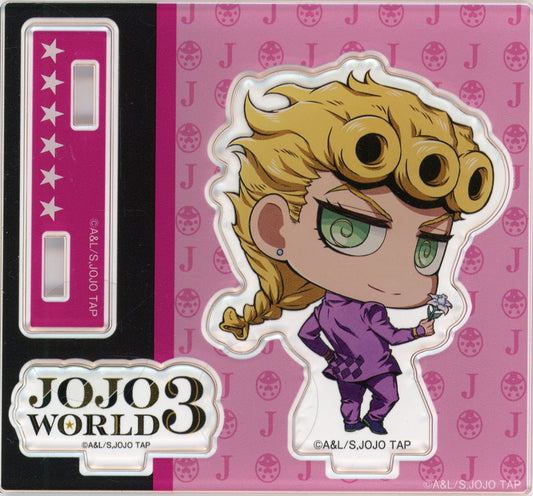 Giorno Giovanna Acrylic Stand - JoJo's Bizarre Adventure JOJO WORLD 3 Mini-Game "Joestar Family Dinner" Table Manners Roulette B Prize (Approx. 90 x 80 mm) - Pre-owned