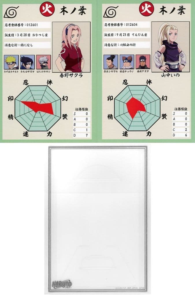 NARUTO Sakura Haruno & Ino Clear Case Stand with 2 Cards