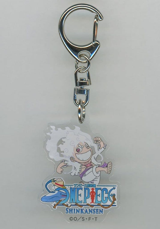Monkey D. Luffy (Gear 5) Die-Cut Panel Keyholder - One Piece Shinkansen Logo - Approx. 40 mm (Pre-owned)