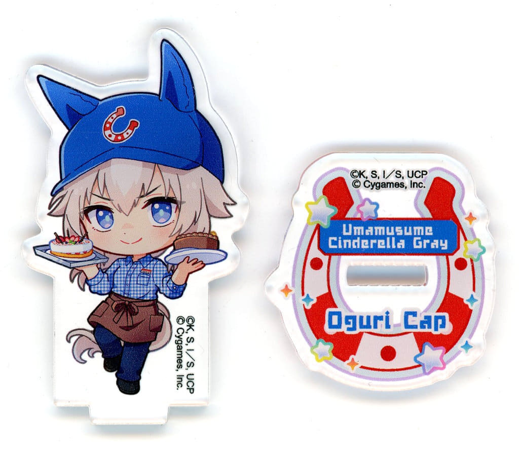 Oguri Cap Trading Acrylic Stand — Umamusume: Cinderella Gray × Sweets Paradise Collaboration (Approx. 65×65mm, Inoue Shoji, Pre-owned)