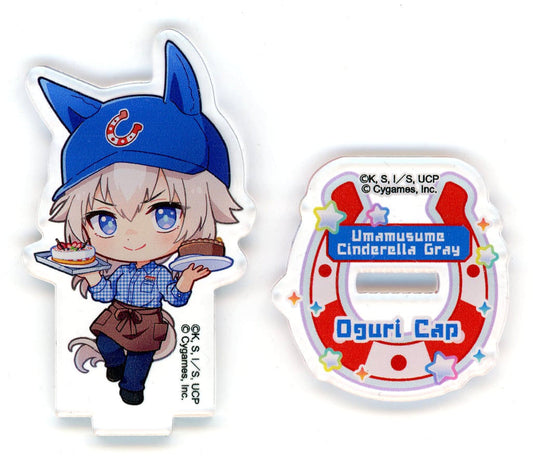 Oguri Cap Trading Acrylic Stand — Umamusume: Cinderella Gray × Sweets Paradise Collaboration (Approx. 65×65mm, Inoue Shoji, Pre-owned)