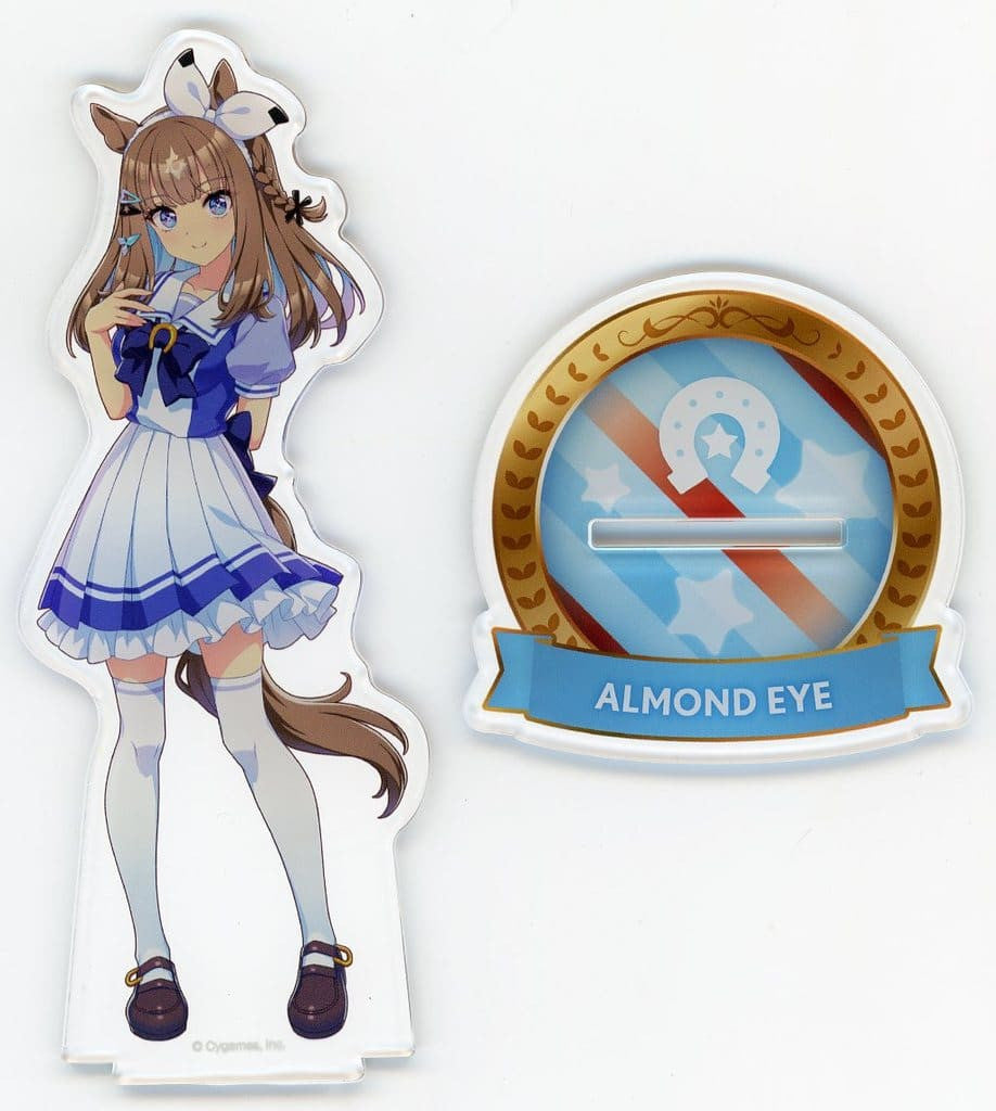 Almond Eye Official Acrylic Stand (School Uniform Ver.) — Umamusume Pretty Derby 6th EVENT "The New Frontier" Official Goods (Cygames) 14cm, Pre-owned