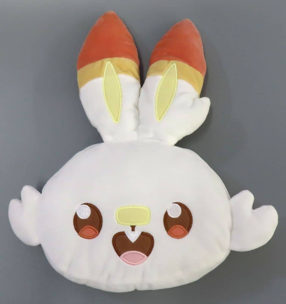 Scorbunny Large Face Plush Pouch (PokéPeace) - Banpresto - Pre-owned, Approx. 17–27 cm