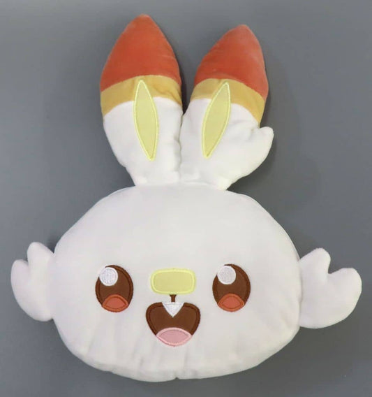 Scorbunny Large Face Plush Pouch (PokéPeace) - Banpresto - Pre-owned, Approx. 17–27 cm