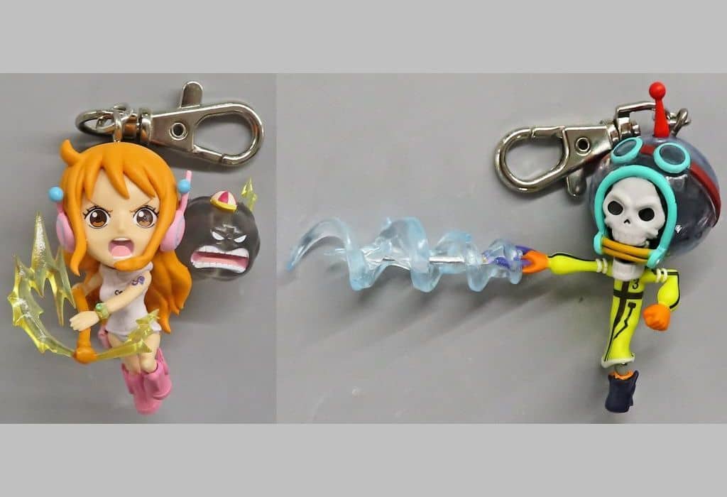 Nami & Brook Figure Keychain Set - One Piece Figure Keyholder Vol.7 (Banpresto) - Approx. 5 cm