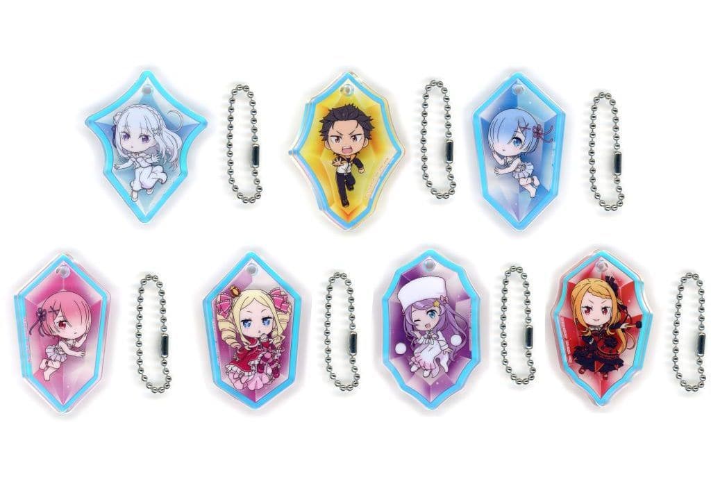 Re:ZERO G Prize Acrylic Charm Keychain Complete Set of 7