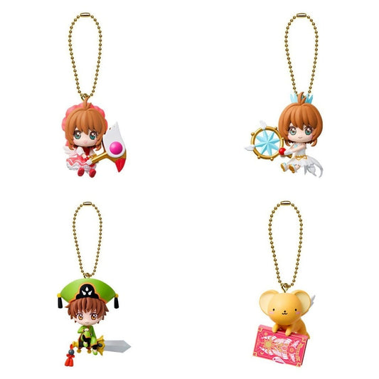 Cardcaptor Sakura Item & Mascot Twin Charms Complete 4-Piece Set - Sakura A / Sakura B / Syaoran / Kero-chan - Bandai (Pre-owned)