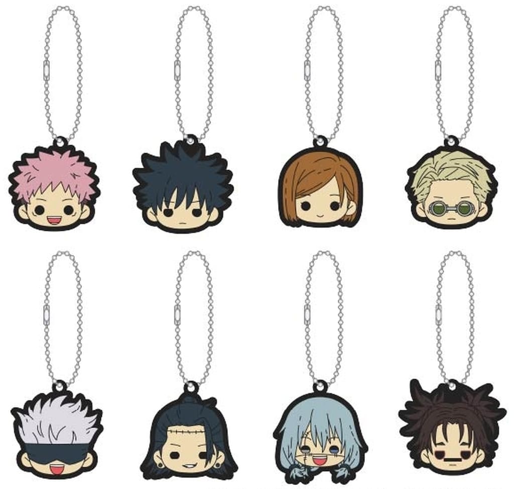 Jujutsu Kaisen Season 2 Rubber Keychain Collection - Complete 8-Piece Set (Movic, PVC, Approx. 5 x 5 cm, Pre-owned)