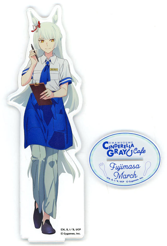 Fujimasa March Acrylic Stand - Umamusume: Cinderella Gray Cafe in Brunch Park - TBS Growdia - Approx. 64×193mm (With 100×45mm Base)