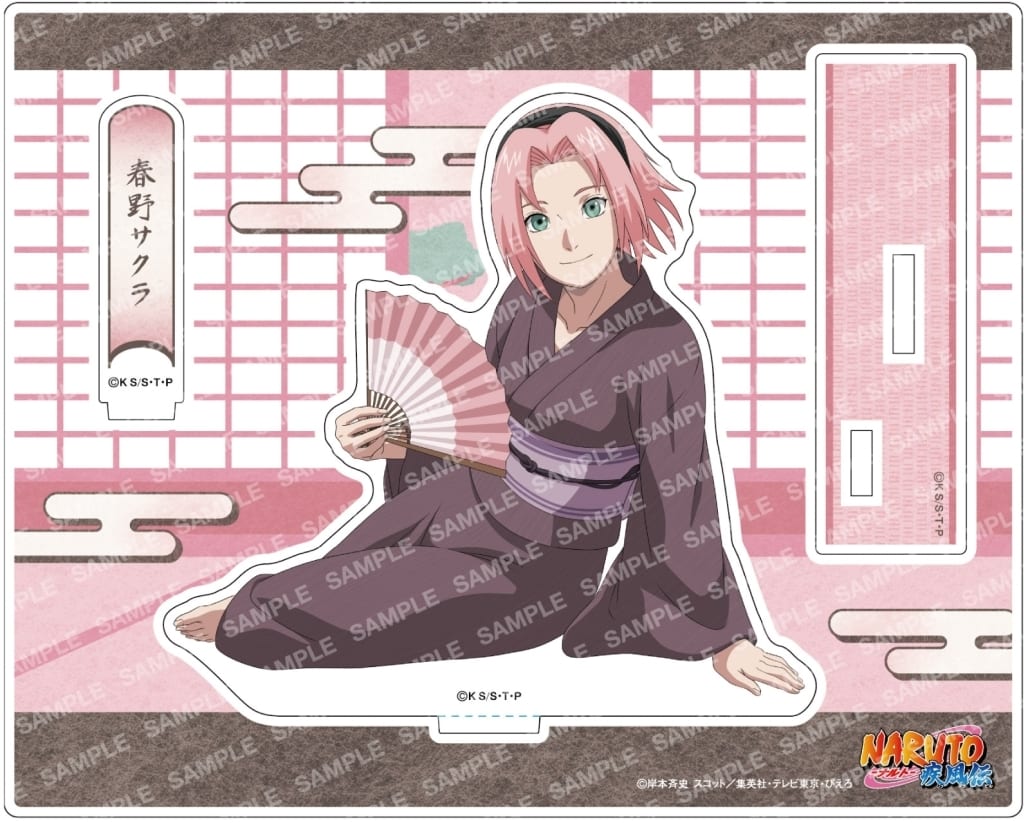 Sakura Haruno Acrylic Stand - "Yuttari Suruttebayo!" Illustration (Approx. 120 x 150 mm) by Showa Note - Naruto: Shippuden Official Merchandise