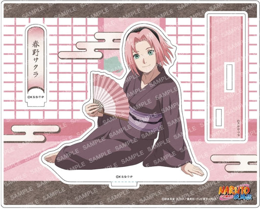 Sakura Haruno Acrylic Stand - "Yuttari Suruttebayo!" Illustration (Approx. 120 x 150 mm) by Showa Note - Naruto: Shippuden Official Merchandise