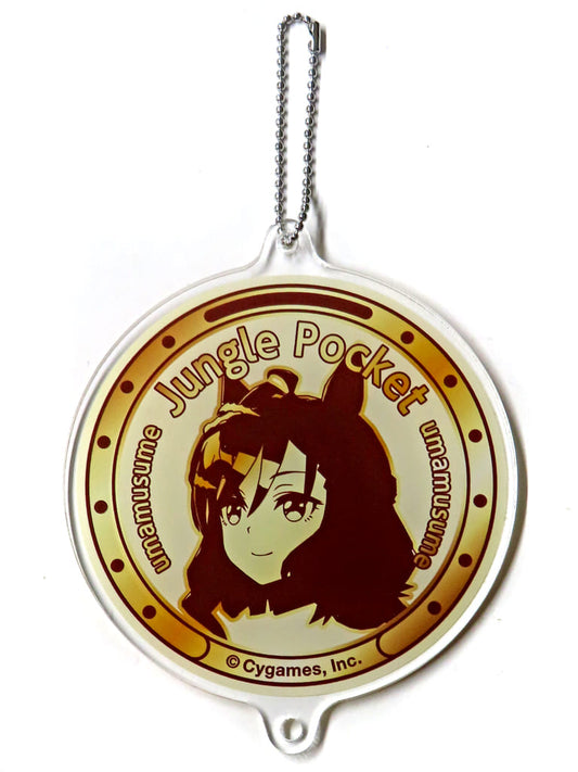 Jungle Pocket Acrylic Coaster Charm (B. Jungle Pocket) — Umamusume Pretty Derby × Suntory BOSS Promo, Approx. 90mm (Pre-owned)