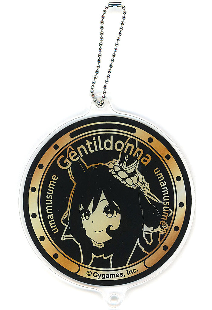 Gentildonna Acrylic Coaster Charm - Umamusume Pretty Derby × SUNTORY BOSS Promotional Keychain 90mm (Used)