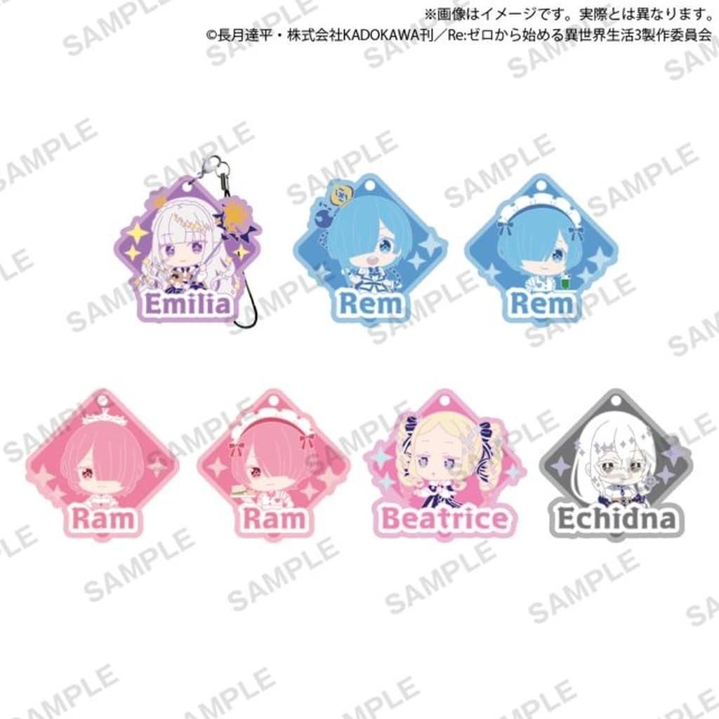 Re:ZERO Birthday Life 2025 Capsule Rubber Strap Art Set of 7
