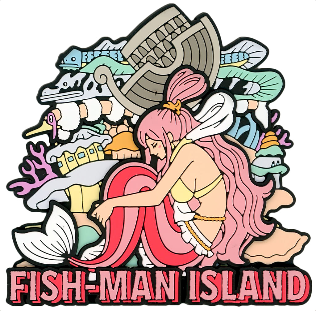 Fish-Man Island Rubber Magnet F-4 Prize from One Piece The Throne of Power by BANDAI SPIRITS, Approx. 8 cm