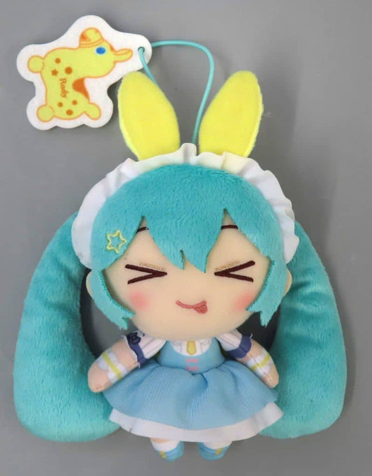 Hatsune Miku (Yellow) RODY Collaboration Drawn Plush Mascot — GEO Exclusive, Taito Maker, Approx. 15cm (Used)