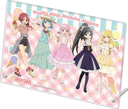 Puella Magi Madoka Magica Acrylic Art Panel "Ice Cream PARTY" - Movic Approx. 20 x 14 cm (Pre-owned)