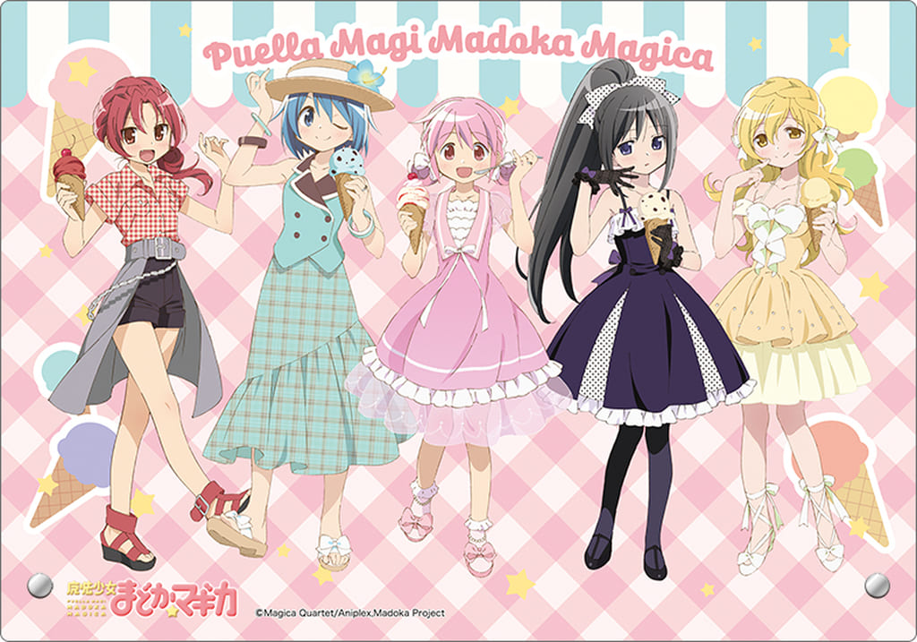 Puella Magi Madoka Magica Acrylic Art Panel "Ice Cream PARTY" - Movic Approx. 20 x 14 cm (Pre-owned)
