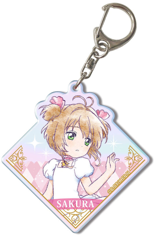 Sakura Kinomoto (Design 01, A) Aurora Acrylic Keychain - Cardcaptor Sakura: Clear Card Arc - License Agent - Approx. 50 x 50 mm - Pre-owned