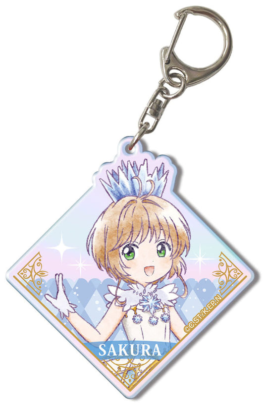 Design 02. Sakura Kinomoto (B) Aurora Acrylic Keychain - Cardcaptor Sakura: Clear Card Arc - License Agent - Approx. 50 x 50 mm (Pre-owned)