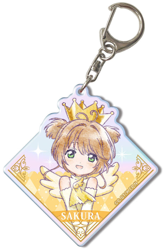 Design 04 Sakura Kinomoto (D) Aurora Acrylic Keychain - Cardcaptor Sakura: Clear Card Arc - License Agent - Approx. 50 x 50 mm - Pre-owned