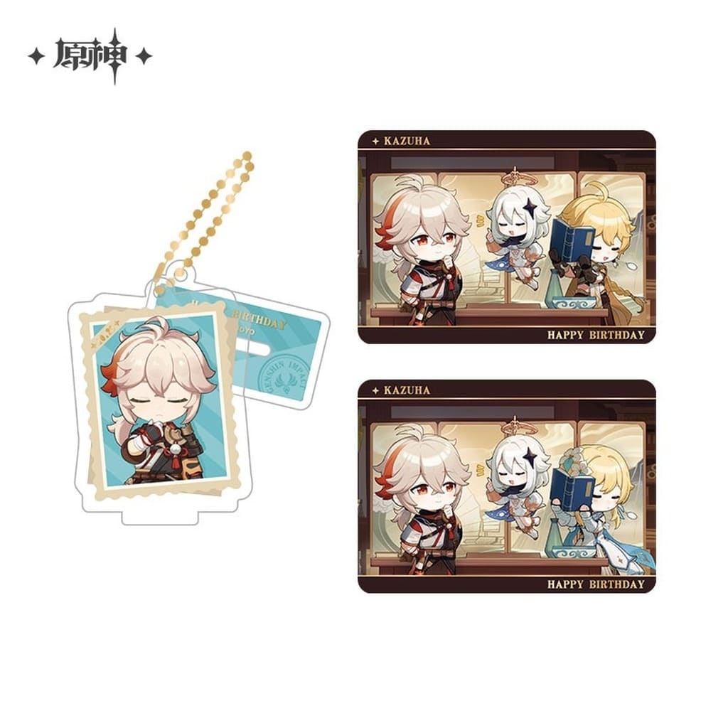 Genshin Impact Kazuha Liu Ying Xu Jia Qi Acrylic Stand & Card Set