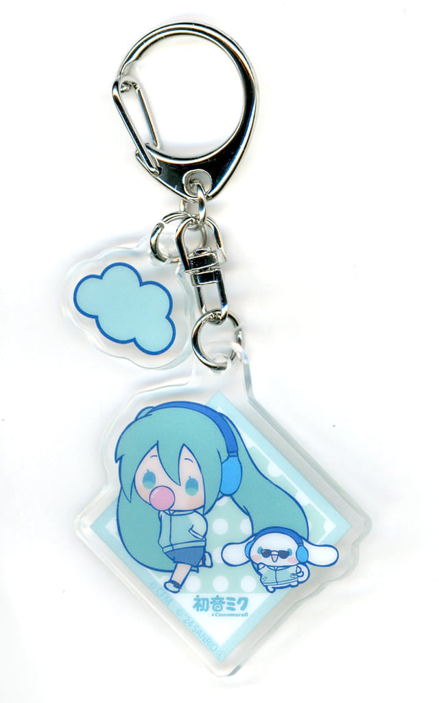 Hatsune Miku × Cinnamoroll Acrylic Keychain with Parts - POP UP CORNER 01 Collaboration Illustration (Approx. 60 x 50 mm) [A3] Pre-owned