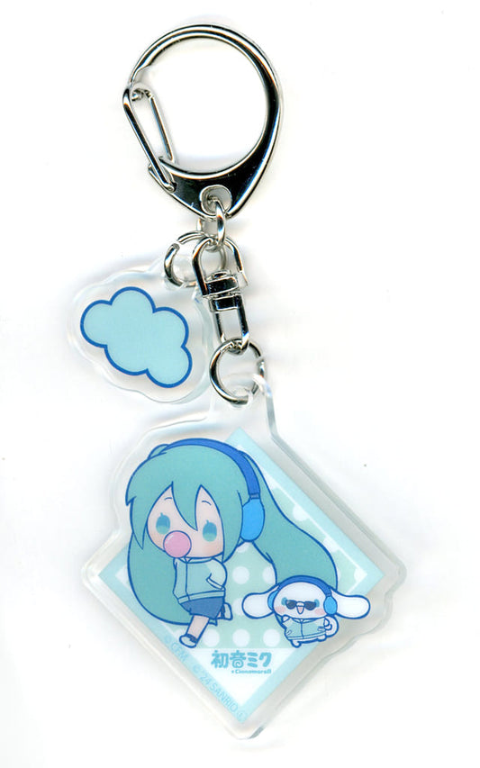 Hatsune Miku × Cinnamoroll Acrylic Keychain with Parts - POP UP CORNER 01 Collaboration Illustration (Approx. 60 x 50 mm) [A3] Pre-owned