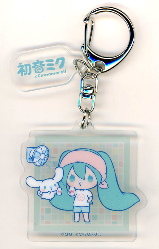 Hatsune Miku × Cinnamoroll Acrylic Keychain - POP UP CORNER Collaboration Illustration 02 (A3, Approx. 60 x 50 mm) Pre-owned