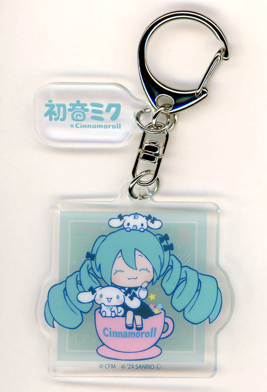 Hatsune Miku × Cinnamoroll Acrylic Keychain - POP UP CORNER Collab Illustration 02 (Approx. 60 x 50 mm, A3, Pre-owned)